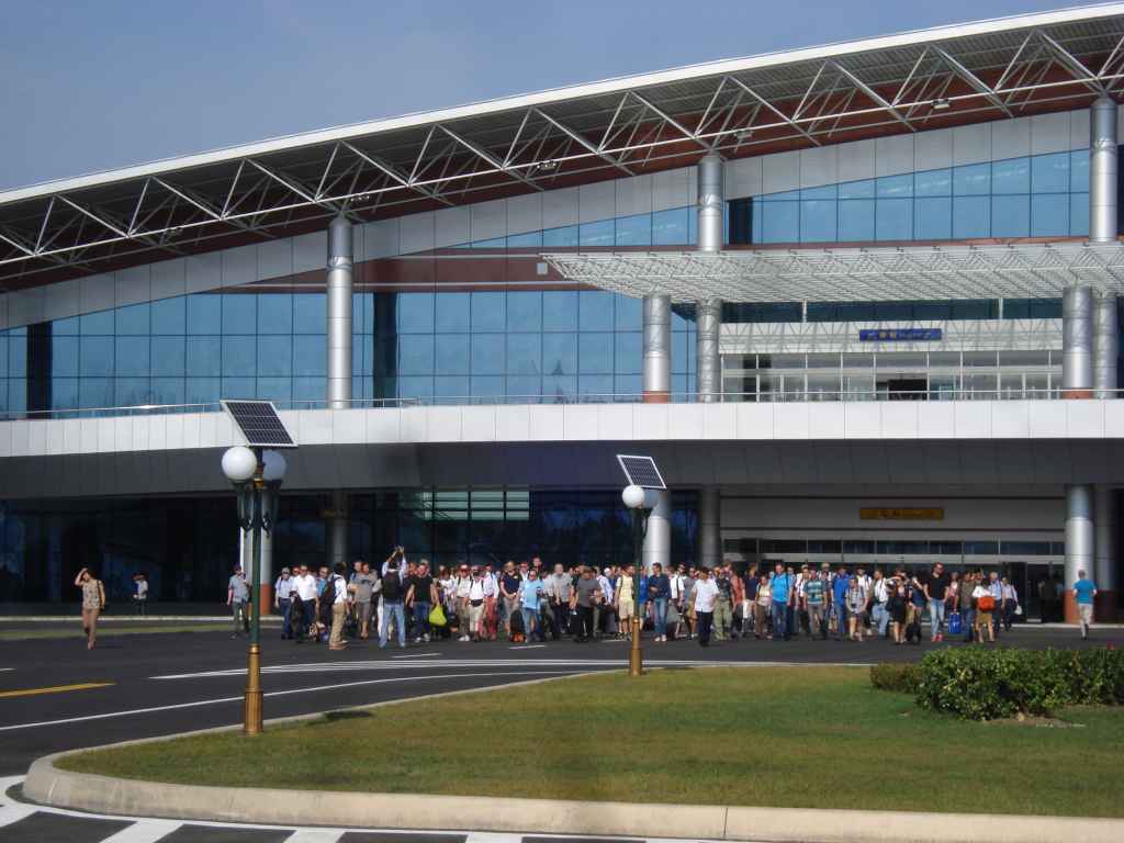First tourists arrive at new Wonsan Airport DPRK North Korea Sep 24, 2015