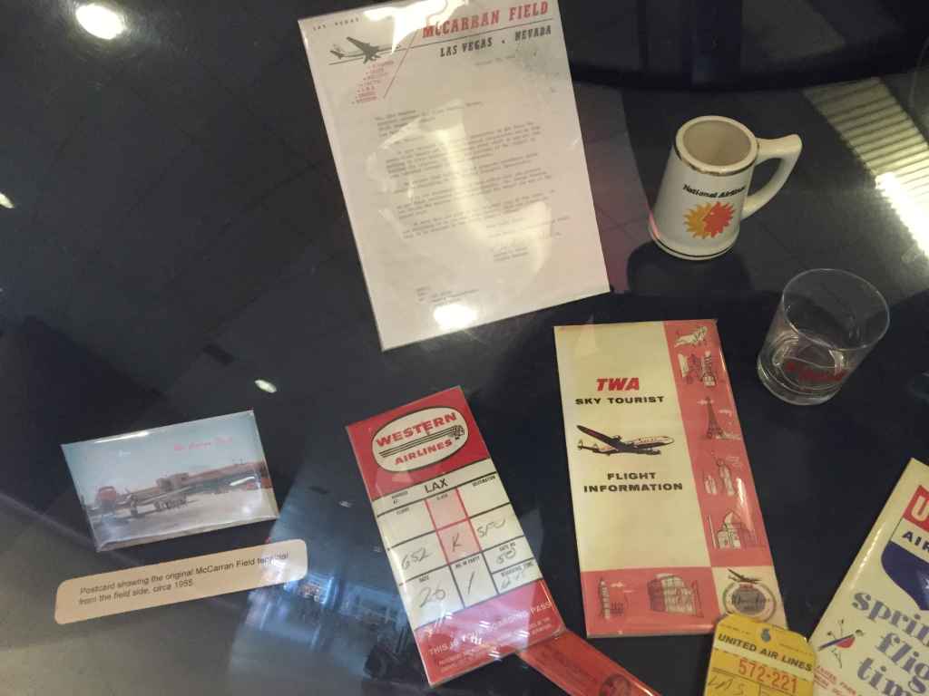 Vintage Western Airlines ticket jacket and TWA Flight Information dating from the 1950s.