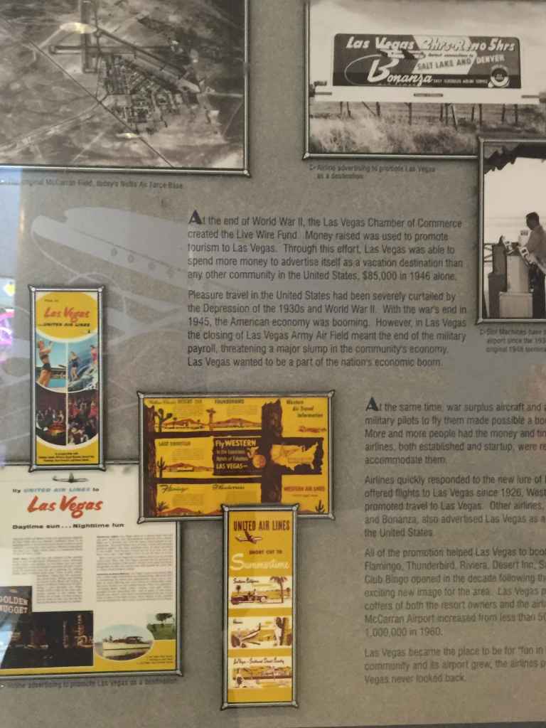 Bonanza was an airline that specialized in flights to Nevada, as demonstrated by this period billboard (upper right).