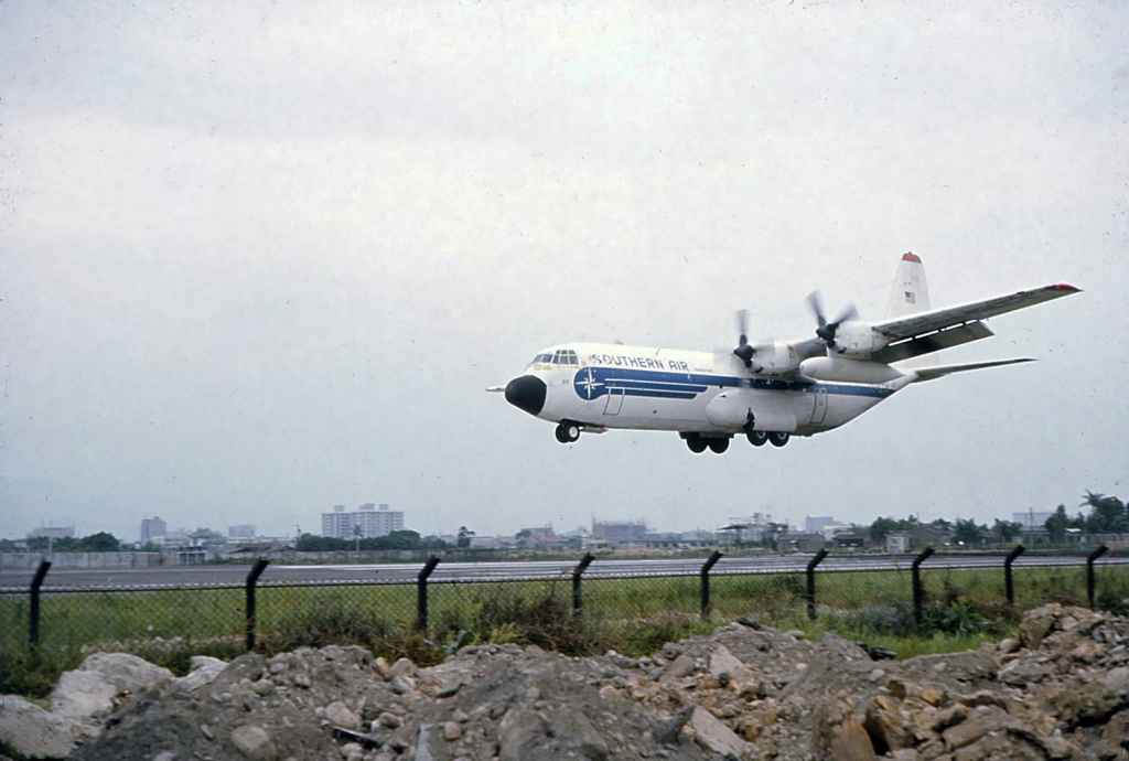 Southern Air Transport Lockheed Hercules at Taipei Sung Shan airport 1971.