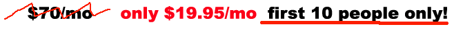 Massive savings from the original $70 per month