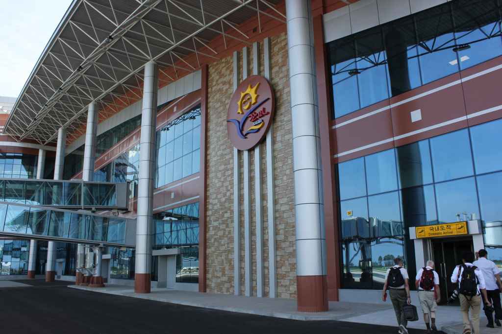 First ever passengers arrive at the brand new Wonsan Airport DPRK North Korea Sep 24, 2015