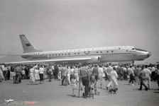 On Sunday June 15, 1958, Aeroflot TU-104 jetliner CCCP-175445  at the Vancouver airport airshow on Sunday, June 25, 1958. It was here that Boeing's 707 Test Pilot Tex Johnson told the TU-104 what he thought about the aircraft after having had a flight on it that day: "I have a message for the captain. Please tell him that in my twenty-one thousand hours of piloting time, the TU-104 is the sorriest damn airplane I have ever had the misfortune of flying in."
