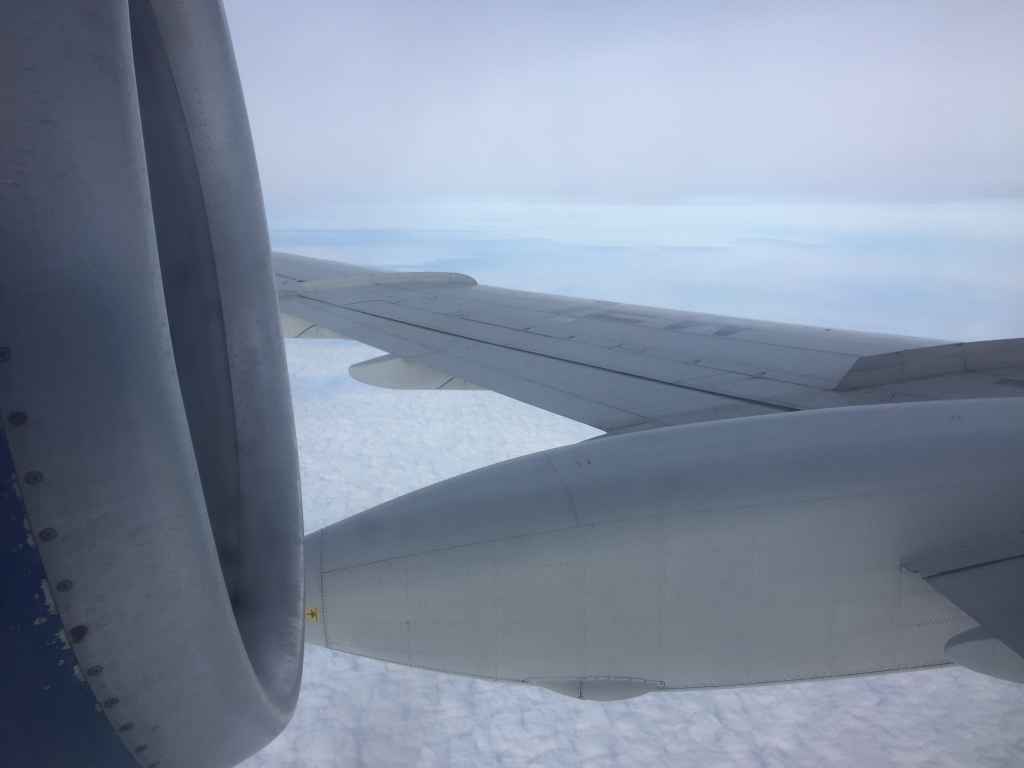 Belavia Tupolev 154 engine and wing view as seen through the window at row 31.