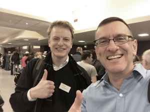 Niels Dam and Henry Tenby give the "thumbs up" to the 2018 Amsterdam Aviation Fair.