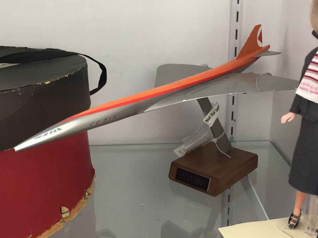 CP Air Boeing SST Super Sonic Transport model at Canadian Museum of Flight.