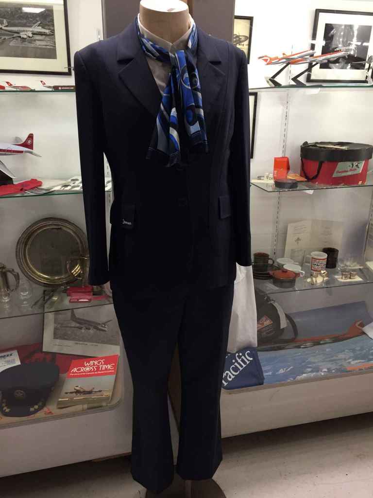 Air Canada Jazz Flight Attendant Uniform circa 2000s at the Canadian Museum of Flight.