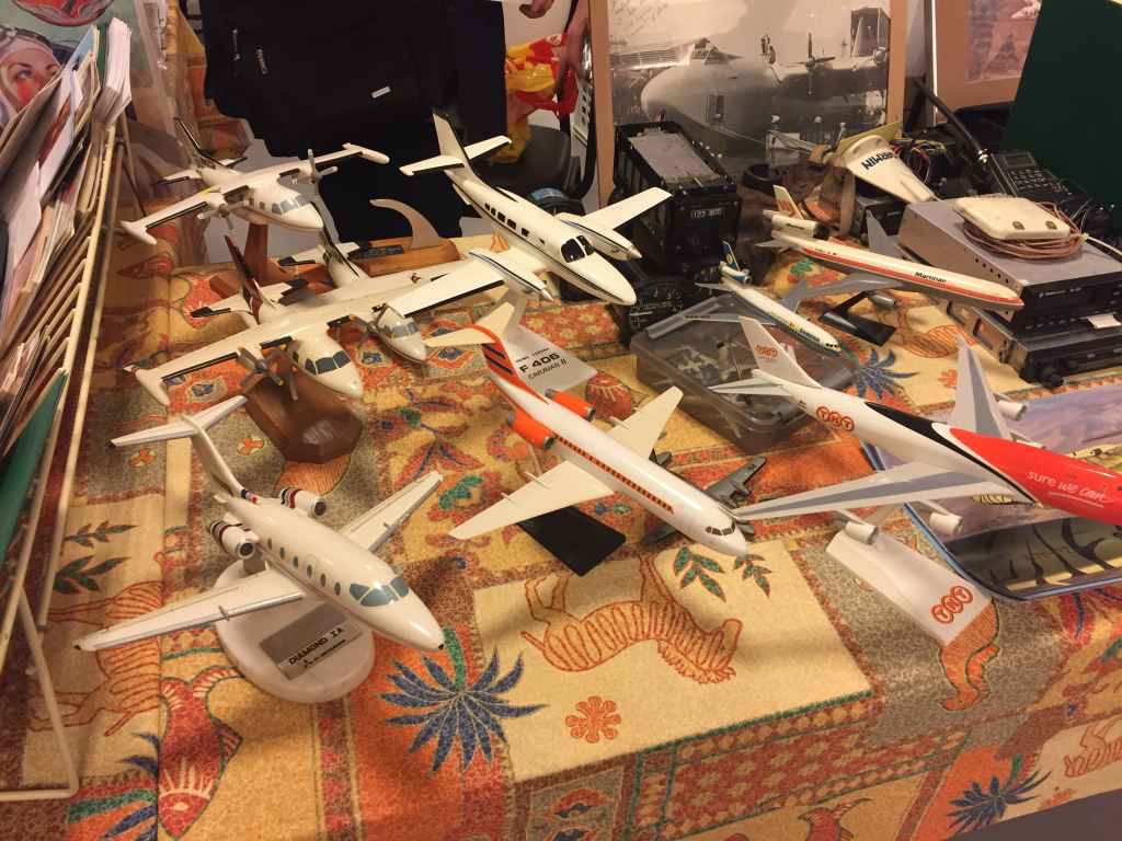 For the corporate model collector, a table with an interesting selection including three Mu-2s.