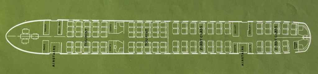 This is the tentative Trans Canada Vickers Vanguard cabin configuration with only 96 seats, versus the maximum 139 seats high density configuration.