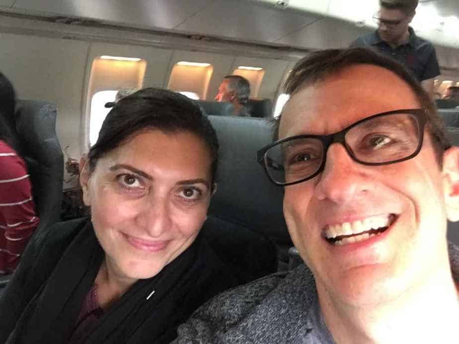On board in our seats as the engines were being started. That is our flight attendant in the background.
