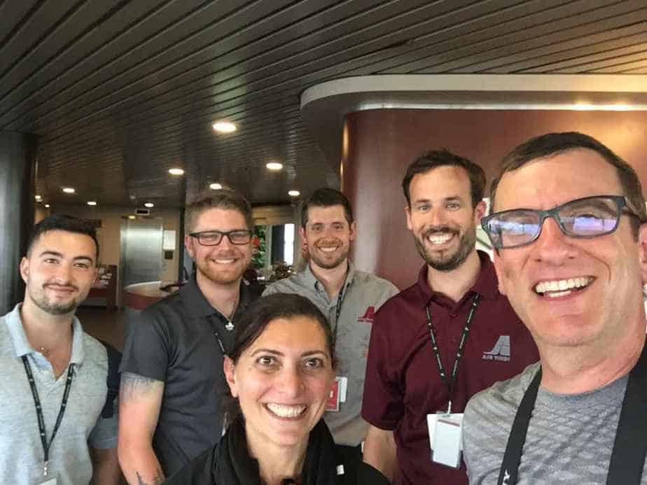 The Air Tindi Dash-7 crew with charter tour organizer Henry Tenby and Idil, at the FBO after our return to YVR having accomplished a very successful charter for our happy participants.