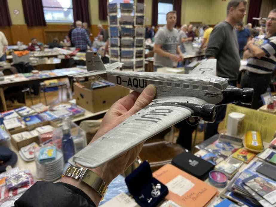 Some sort of resin prototype Ju-52 model in 1/72 scale by Herpa circa mid 1980s. This model was never released for sale to the public, and was possibly made by Atlantic models. It was offered for sale at a quite high price of 250 Euros at the Frankfurt Schwanheim Airline show in November 2019. This model did not find a buyer.