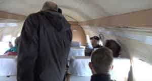 Interior cabin view of Motorsich Yak-40 at Minsk during our pleasure flight.