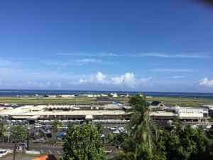 Magnificent view of the international terminal at Tahiti’s Faaa airport.