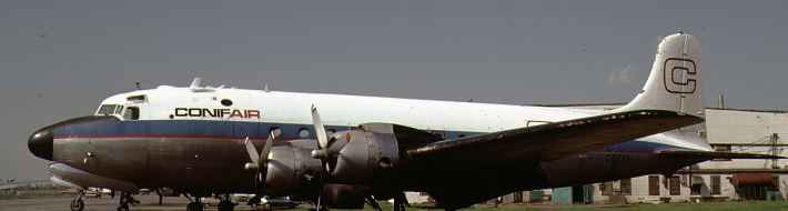 Conifair Aviation – Aircraft Fleet History CONIFAIR DC4 C-GXKN YQB June1986