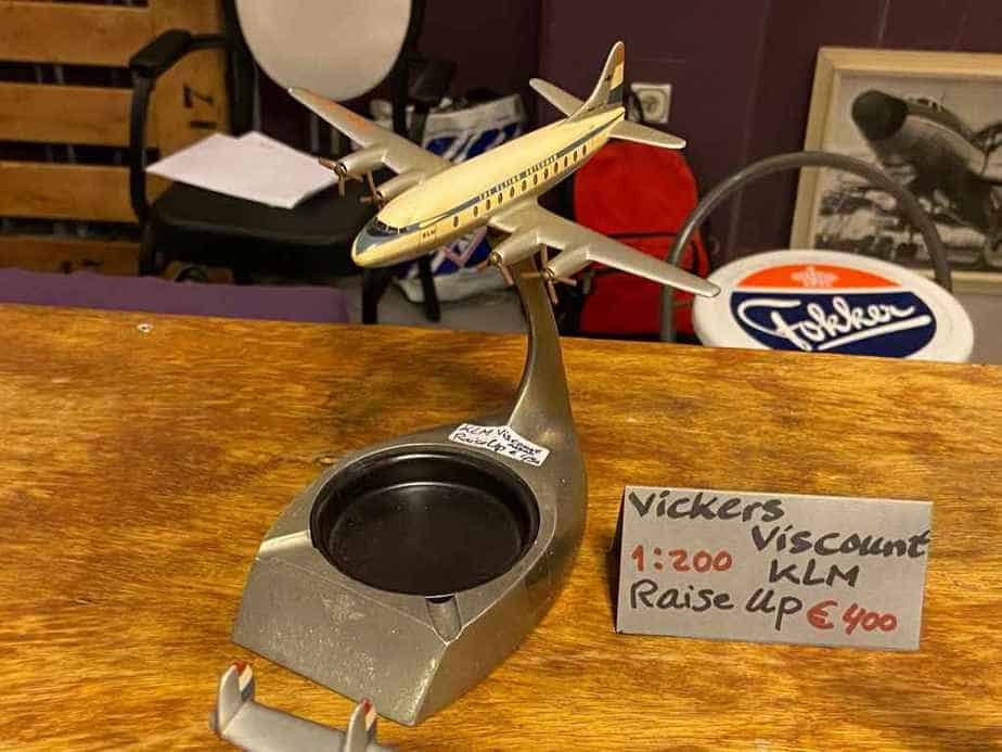 KLM Vickers Viscount ashtray model in 1/200 metal by Raise Up, circa 1950s