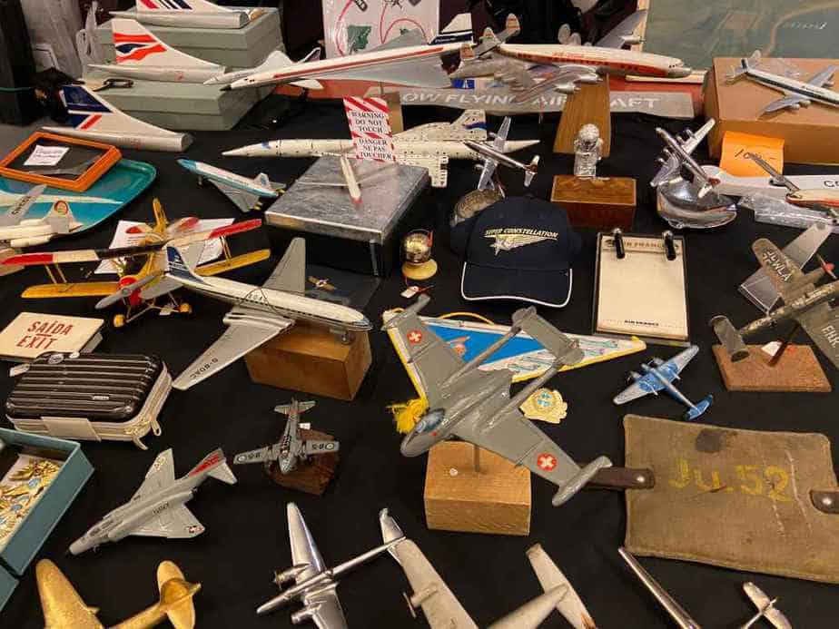 Fabulous selection of military and commercial aircraft display models for sale at the Amsterdam show.