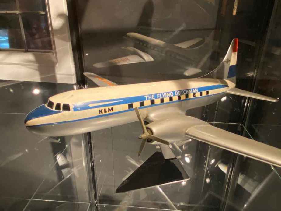 KLM Convair 340 in 1/50 scale made of wood as part of the Aviodrome Aviation Museum. This model was likely made by Raise Up.