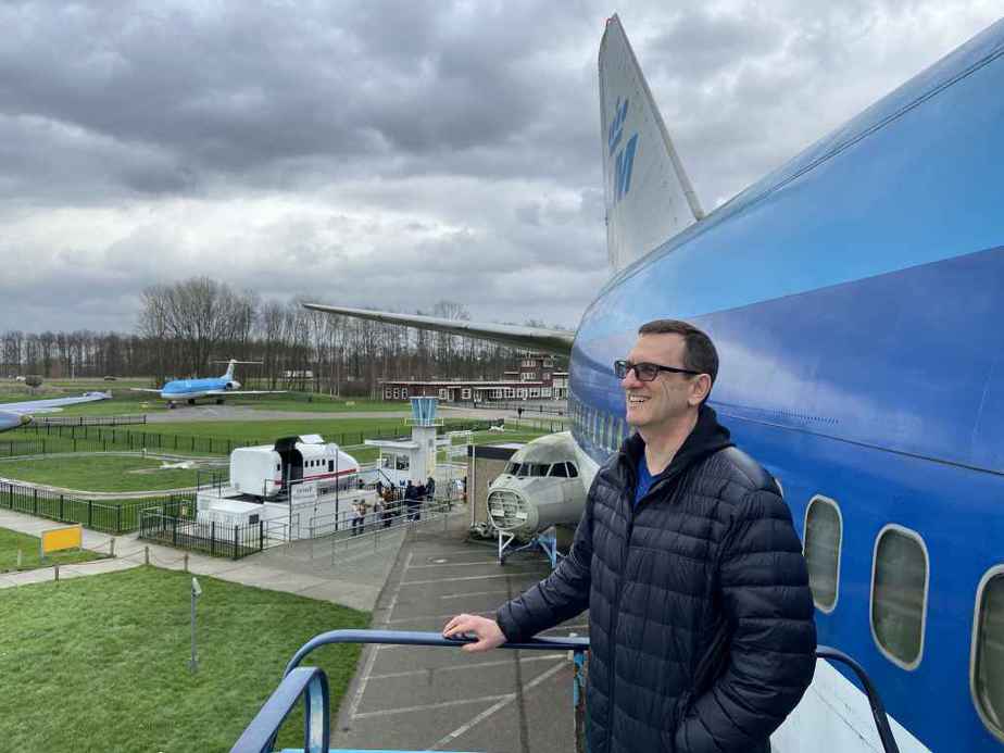 Henry Tenby with KLM Boeing 747-300 PH-BUK at Aviodrome, Netherlands.