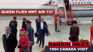 Queen Elizabeth and the Duke of Edinburgh arrive at Rankin Inlet, NWT in Canada's North as video reported by Henry Tenby on August 22, 1994.