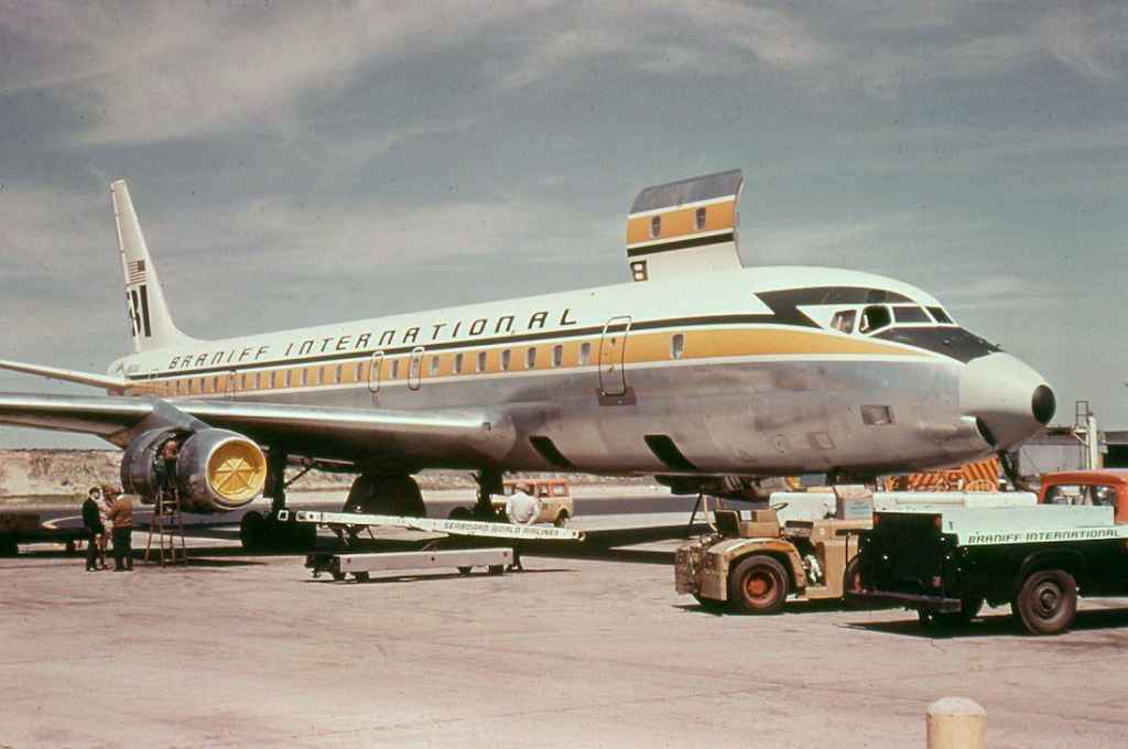 Braniff International DC-8-55F N1509U former Panagra colours late 1960s.
