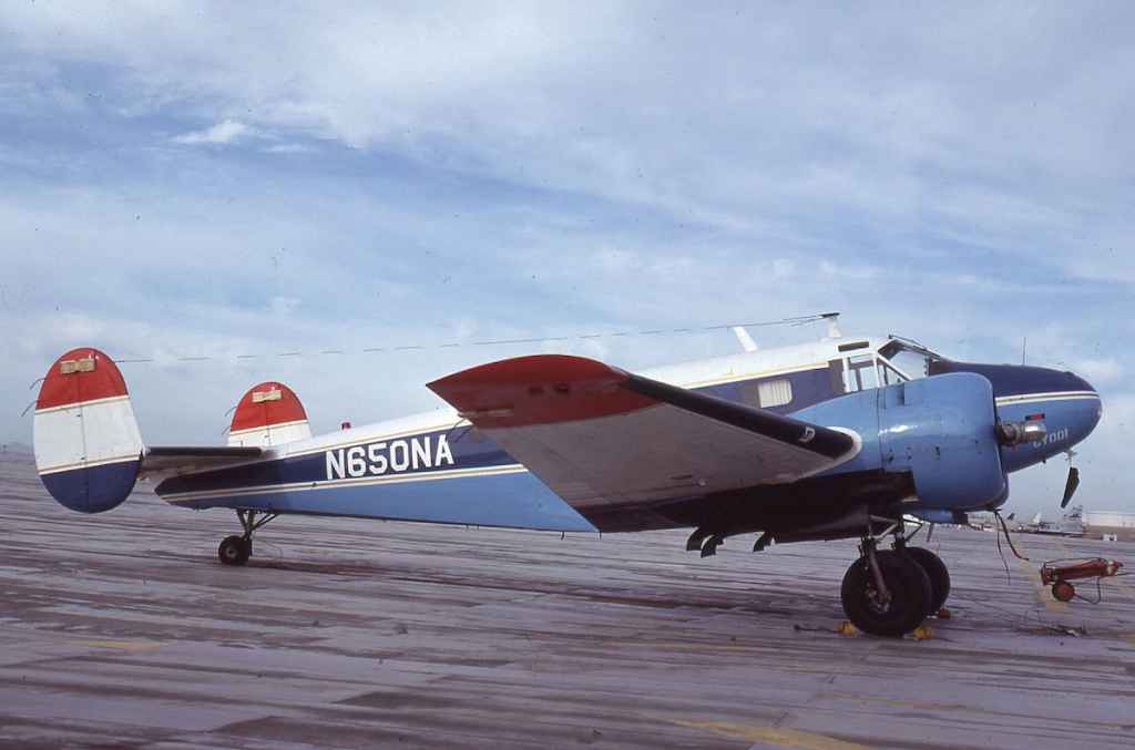 NASA UC-45J Beech 18 N650NA DMAFB November 1982.