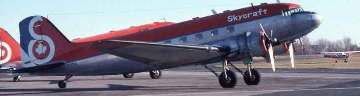 Skycraft Air Transport of Oshawa – Aircraft Photo History Skycraft DC-3 C-GSCB YOO NOV 1979 (Photo by Dr. John Blatherwick)