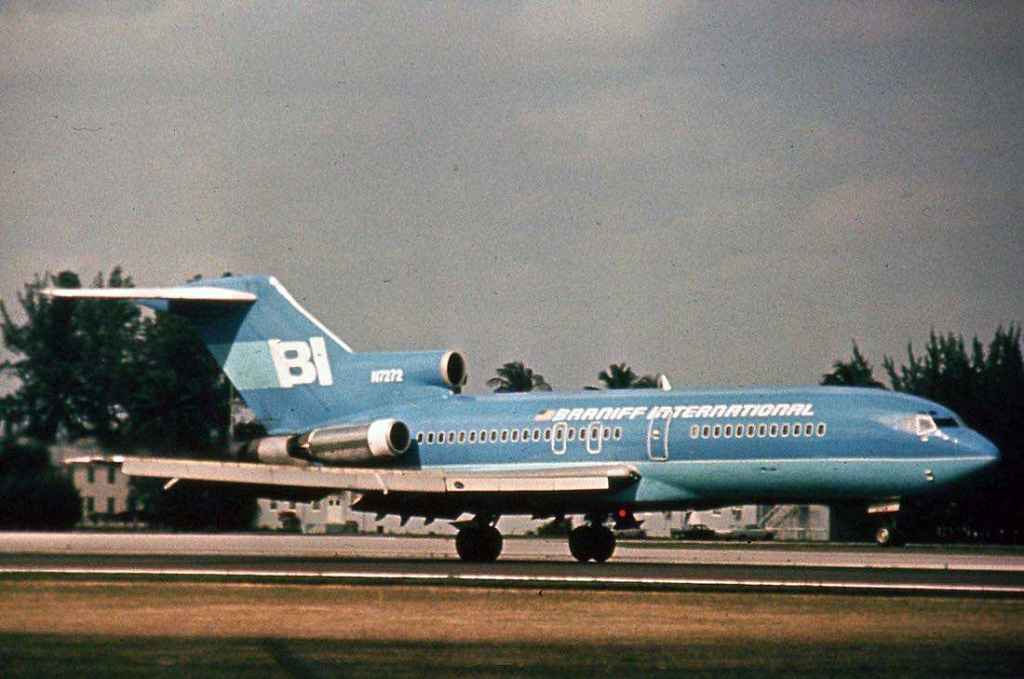 Braniff International Boeing 727-100 N7272 MIA early 1970s.