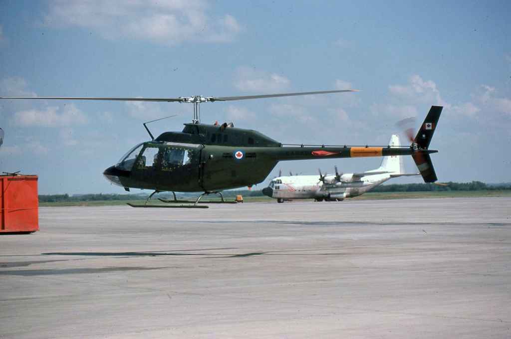 Canadian Armed Forces Kiowa 136266 at CFB Namao August 1974. (Photo credit: Dr. John Blatherwick)