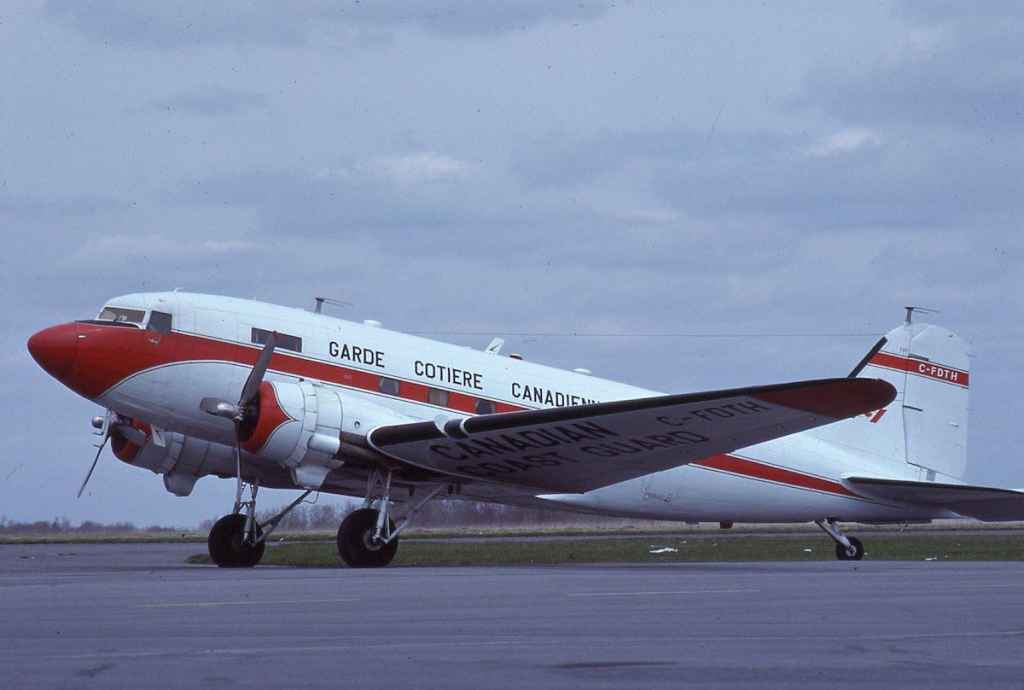 Canadian Coast Guard DC-3 C-FDTH at Kingston May 1979. (Photo by P.F. Marshall)