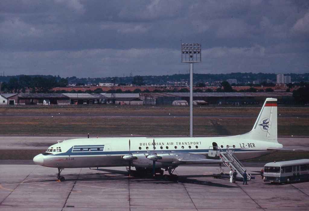 Bulgarian Air Transport IL=18 LZ-BER at Paris late 1960s.