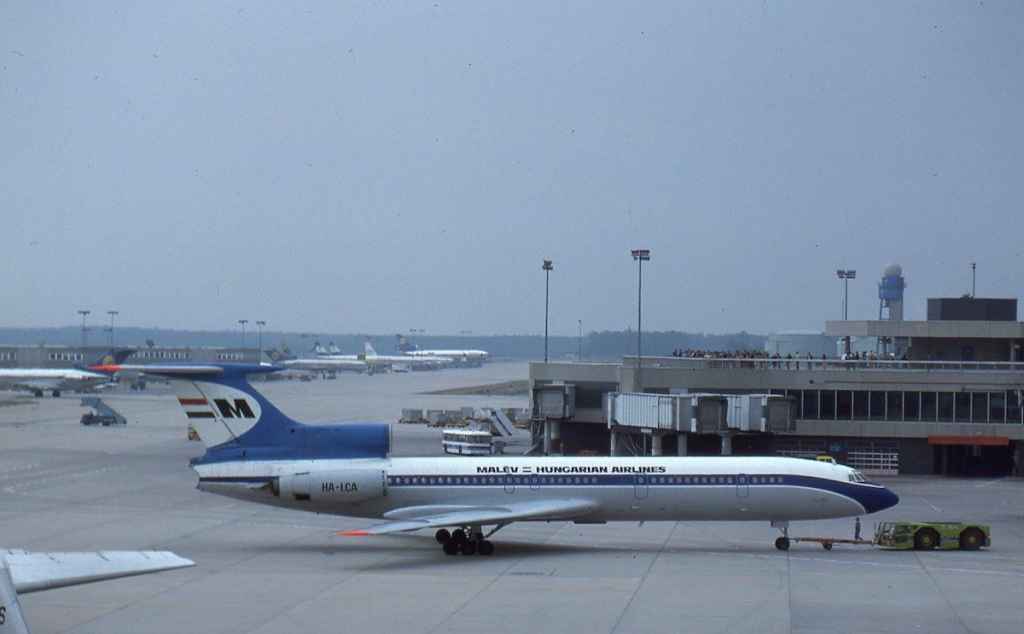 Malev Hungarian Tupolev Tu-154 HA-LCA at FRA June 1977.