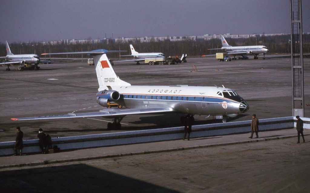 Aeroflot Tupolev Tu-134 CCCP-65613 at Moscow April 1974. (Photo by Dr. John Blatherwick)