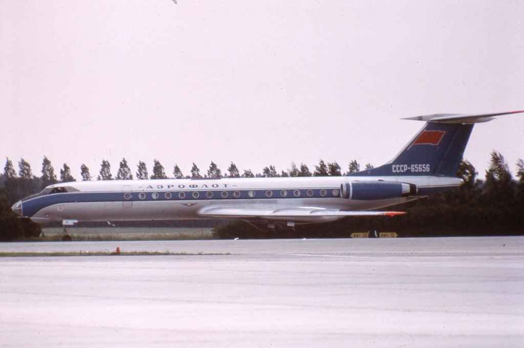 Aeroflot Tupolev Tu-134 CCCP-65656 possibly at Helsinki circa late 1960s.