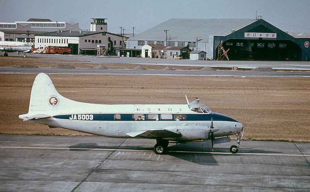 ANA All Nippon Airways De Havilland Dove JA5003 at Tokyo Henda circa 1960.