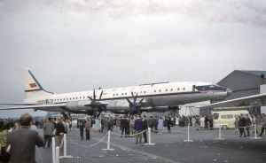 Aeroflot Tupolev Tu-114 CCCP-70470 Farnborough Airshow mid 1960s.
