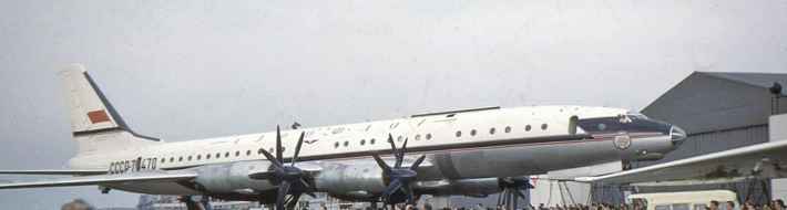 Aeroflot Soviet Airlines Vintage 1960s and 1970s – Aircraft Photo History Aeroflot Tupolev Tu-114 CCCP-70470 Farnborough Airshow mid 1960s.