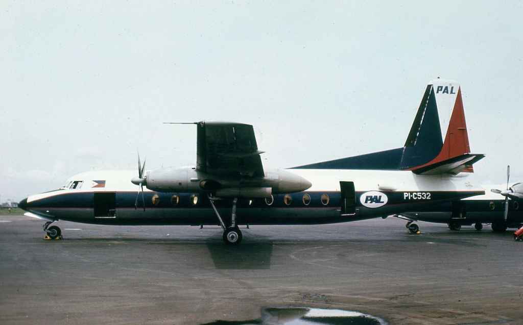 Philippine Airlines PAL Fokker 27 PI-C532 at Manila circa 1967.