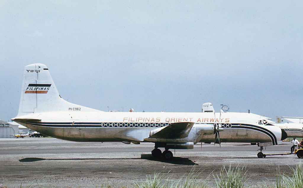 Former Eastern Airlines NAMC YS-11 PI-C962 at Manila airport circa 1968.