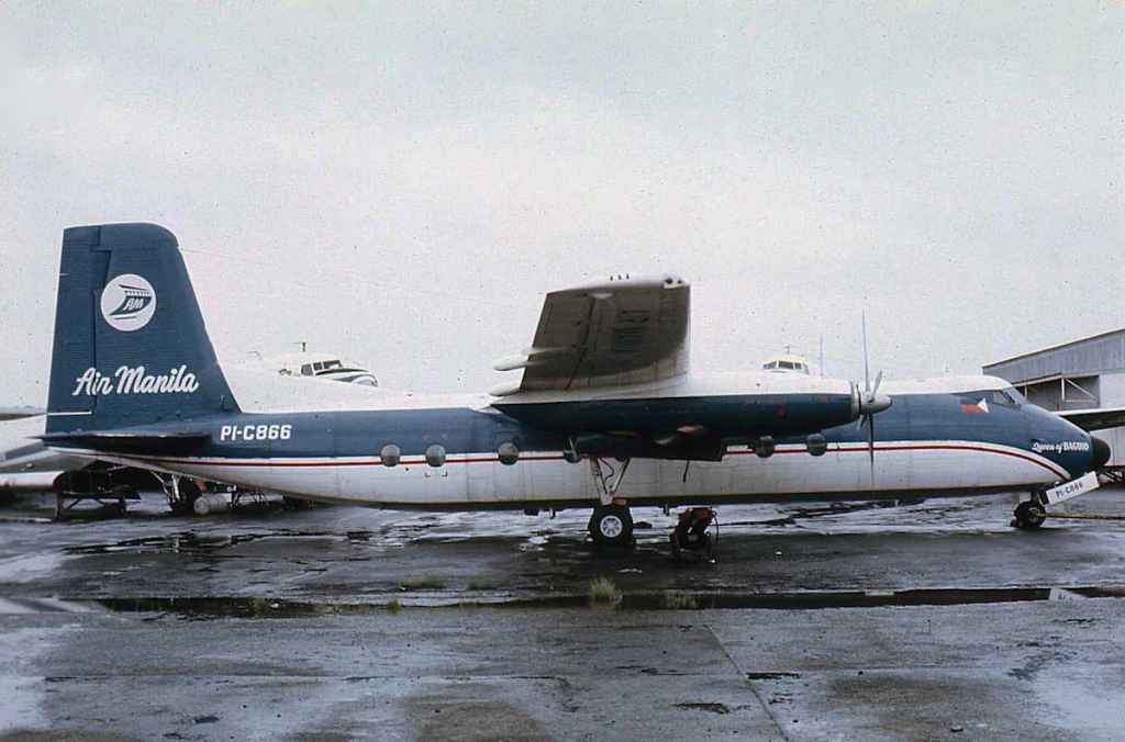 Air Manila Handley Page Dart Herald PI-C866 at Manila airport circa 1967.