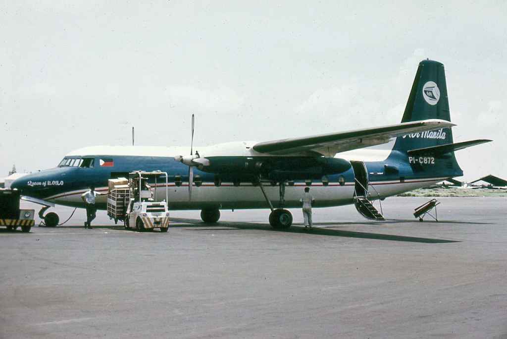 Air Manila Fokker F27 PI-C872 at Manila airport circa 1967.