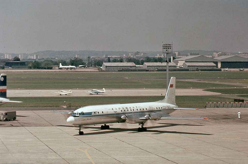 Aeroflot IL-18 CCCP-75873 at Paris Orly circa late 1960s.