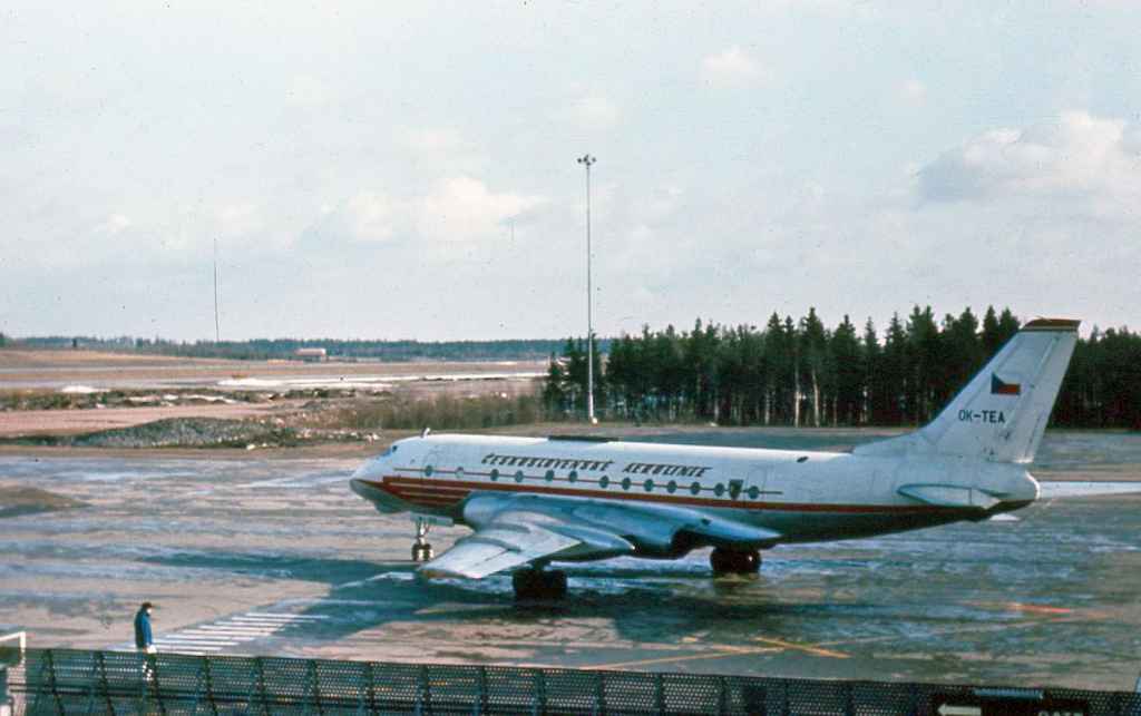 CSA Czech Airlines Tu-124 OK-TEA at Helsinki Airport circa 1969.