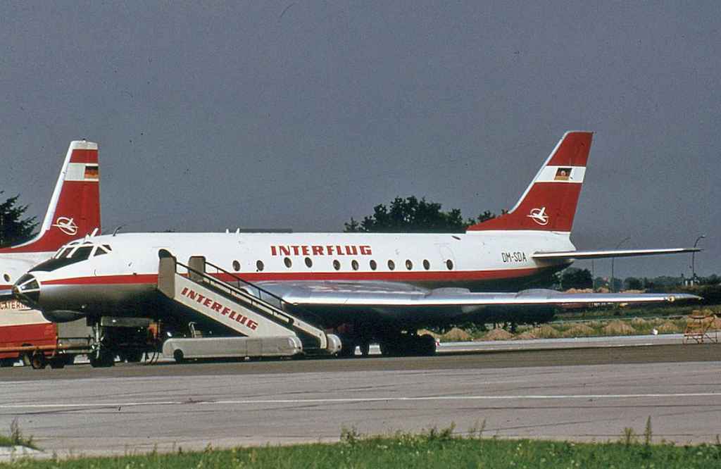 Interflug Tu-124 DM-SDA at Berlin Schonefeld Airport May 1973.