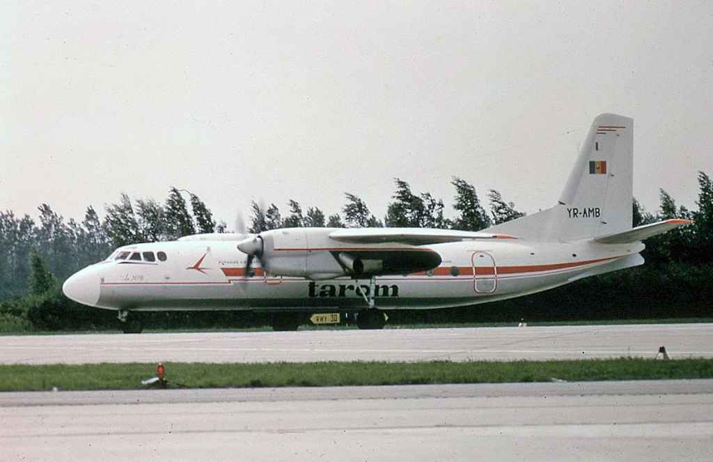 Tarom Romanian AN-24 YR-AMB at an unknown airport June 1974.
