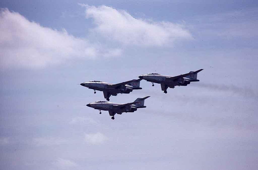 Canadian Armed Forces CF101 Voodoo gear down flypast Abbotsford Airshow August 1974.