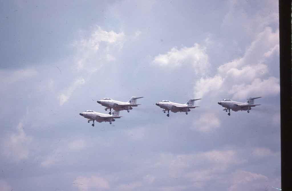 Canadian Armed Forces CF101 Voodoo gear down flypast at Abbotsford Airshow August 1978.