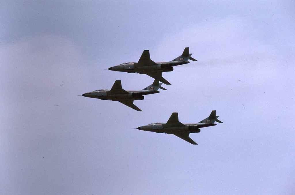 Canadian Armed Forces CF101 Voodoo formation flypast at Abbotsford Airshow August 1973.