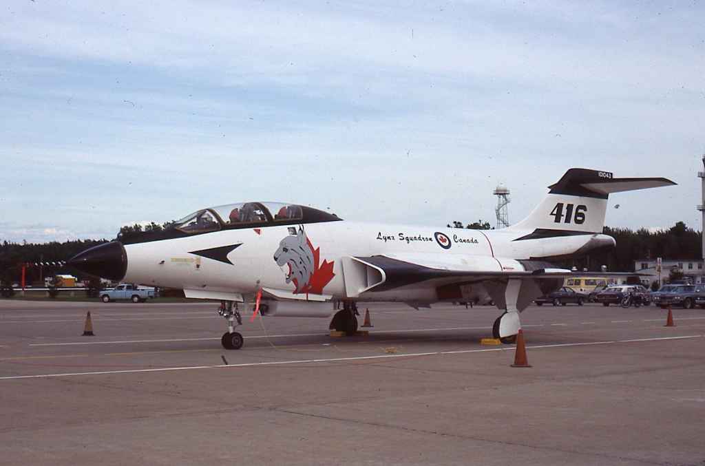 Canadian Armed Forces CF101 Voodoo 101043 416 Lynx Squadron special scheme at Burlington, Vermont June, 1984.