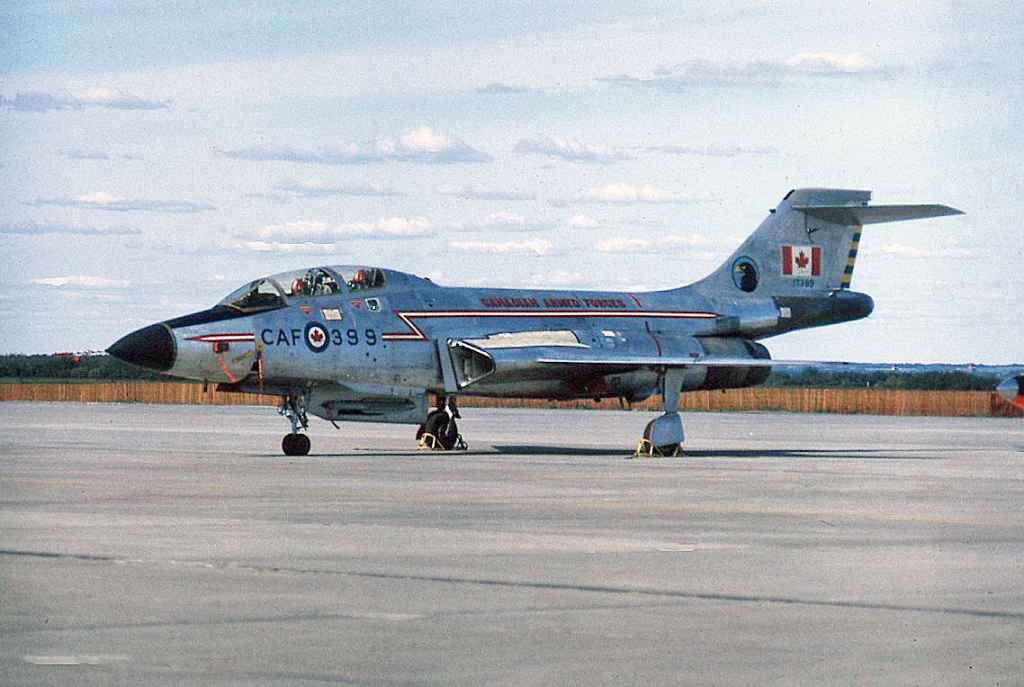 An oldie! Canadian Armed Forces CF101 Voodoo 17399 from the first batch of Voodoos for Canada (which were traded back to the US in the early 1970s for updated Voodoos) taken in June of 1970. Location not known.